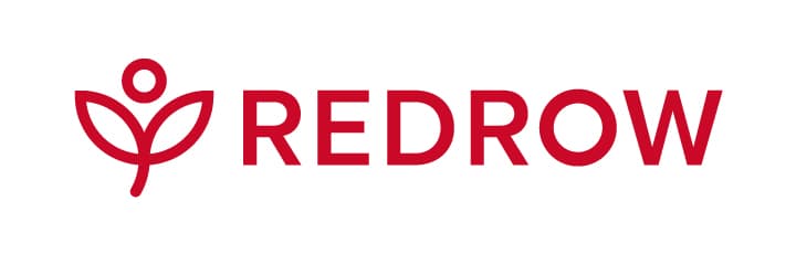 Redrow logo featuring a stylized flower design in red, symbolizing growth and development in York's new garden village.