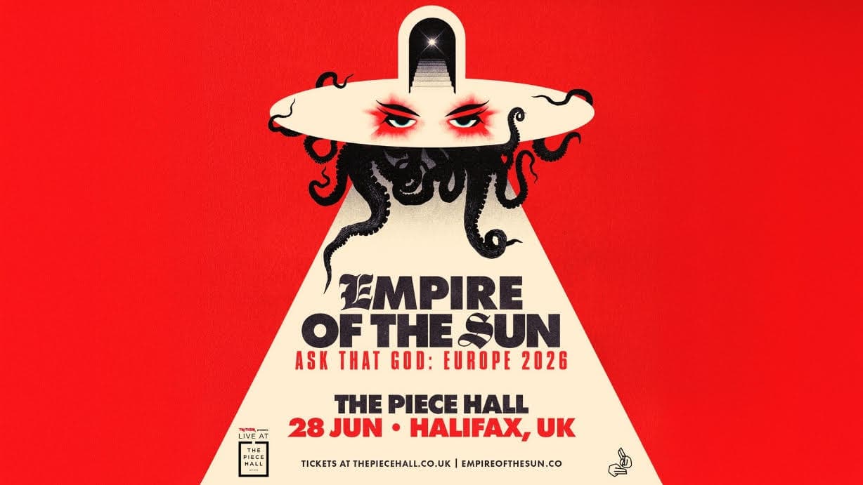 Empire of the Sun concert poster with red background