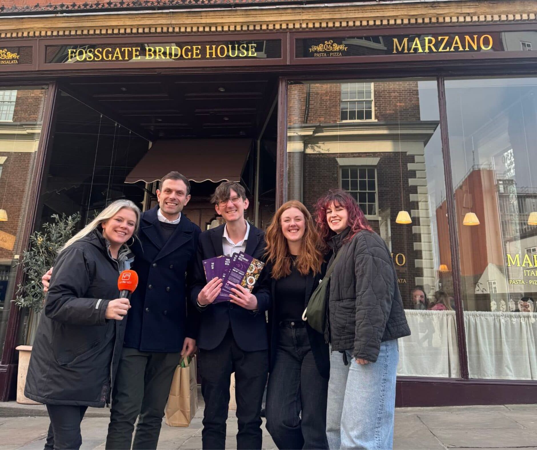 Team from York BID, YorkMix and Marzono celebrating YRW