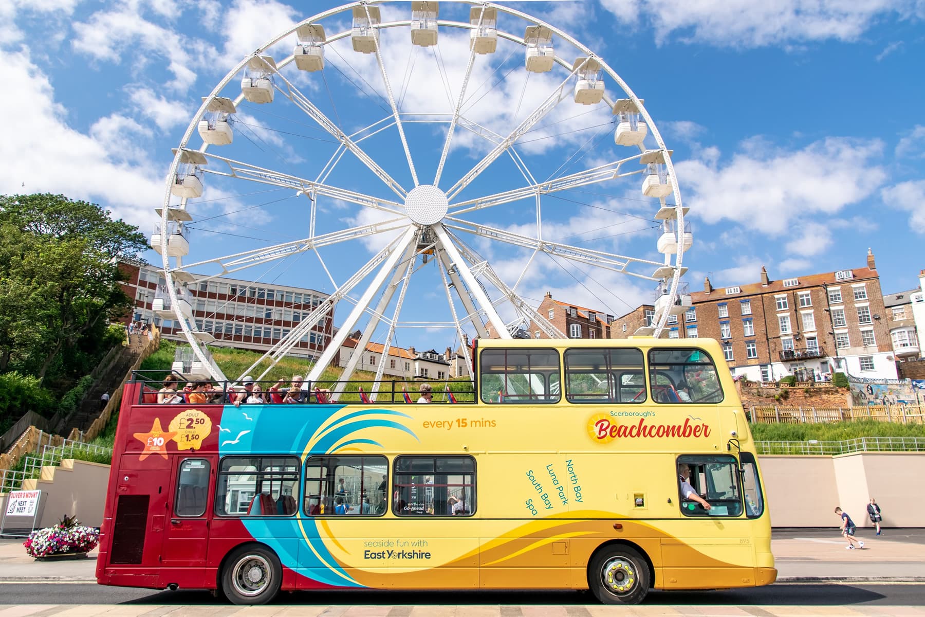 Beachcomber Red Seafront Open Top Bus - Tour in scarborough