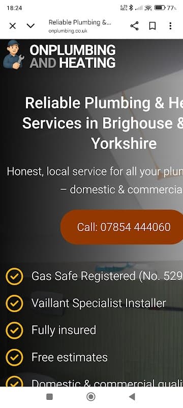 On Plumbing & Heating - Plumbers in brighouse