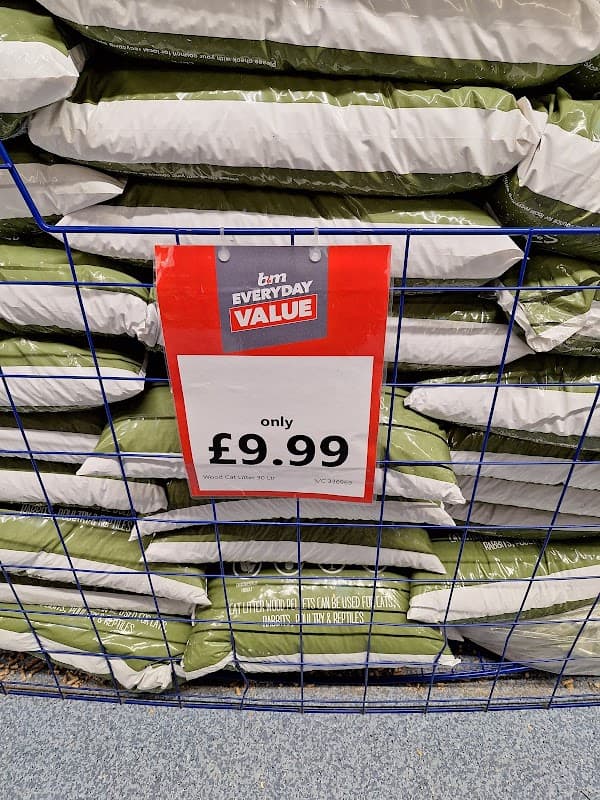 Stacked bags with a price tag reading "only £9.99" at Castleford Retail Park.