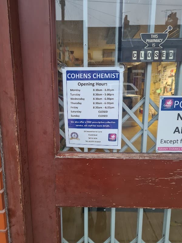 Cohens Chemist, Castleford - Pharmacies in castleford