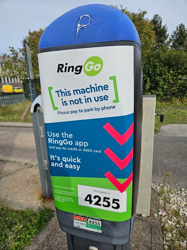 Pay & Display parking machine at Council House Car Park, Doncaster, with instructions for using RingGo app.