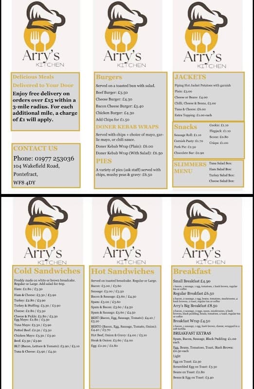 Dining at Arrys Kitchen in featherstone