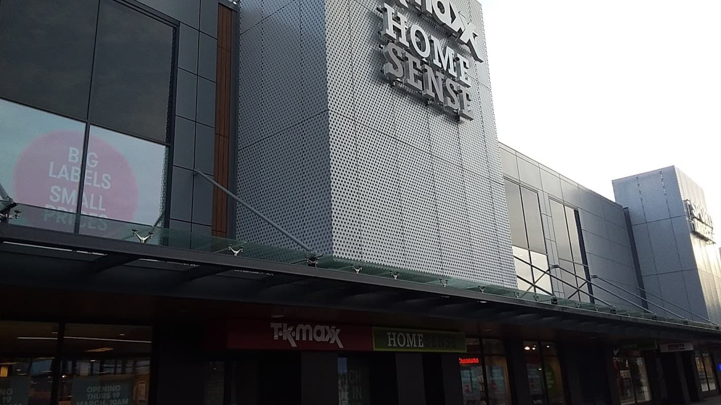 TK Maxx store exterior in Harrogate, featuring large signage and a modern facade with glass awning.