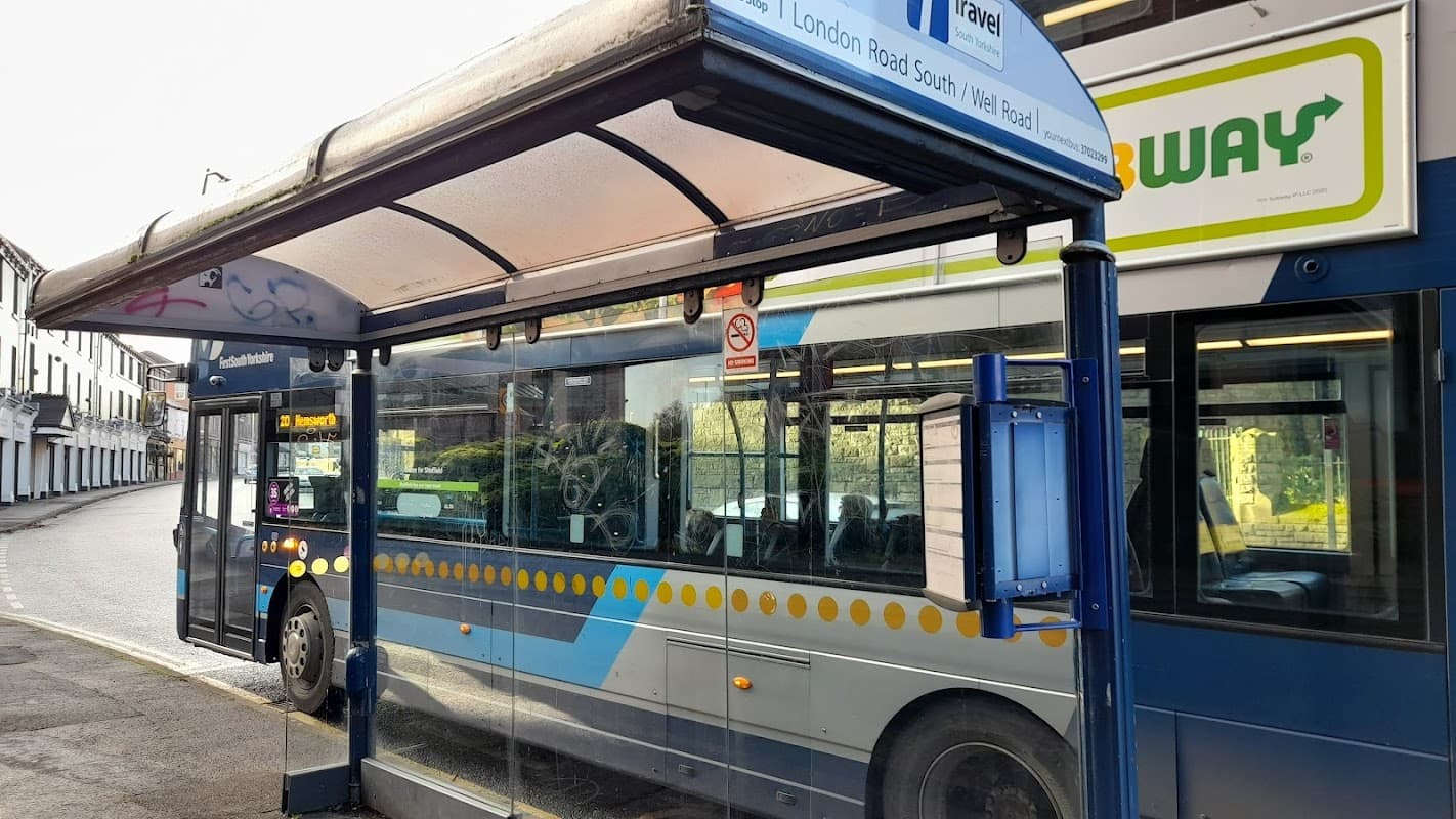 Bus Stop at London Road South/Well Road - Bus Stops in heeley