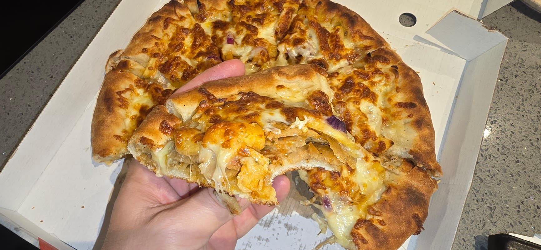 Dining at Atlantis Pizza in holme valley