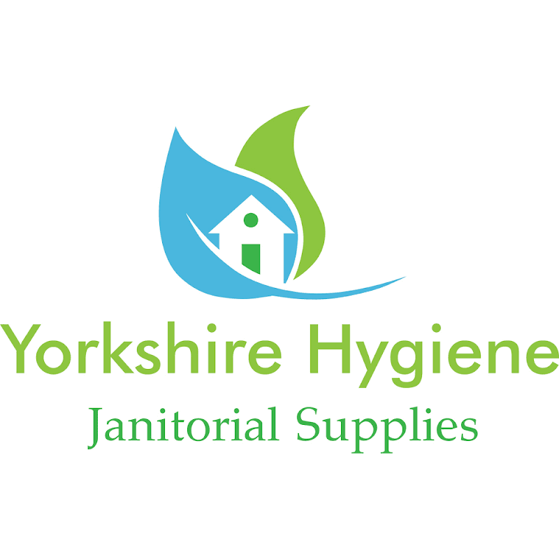 Logo featuring a blue and green droplet with a house icon, text reads "Yorkshire Hygiene Janitorial Supplies."