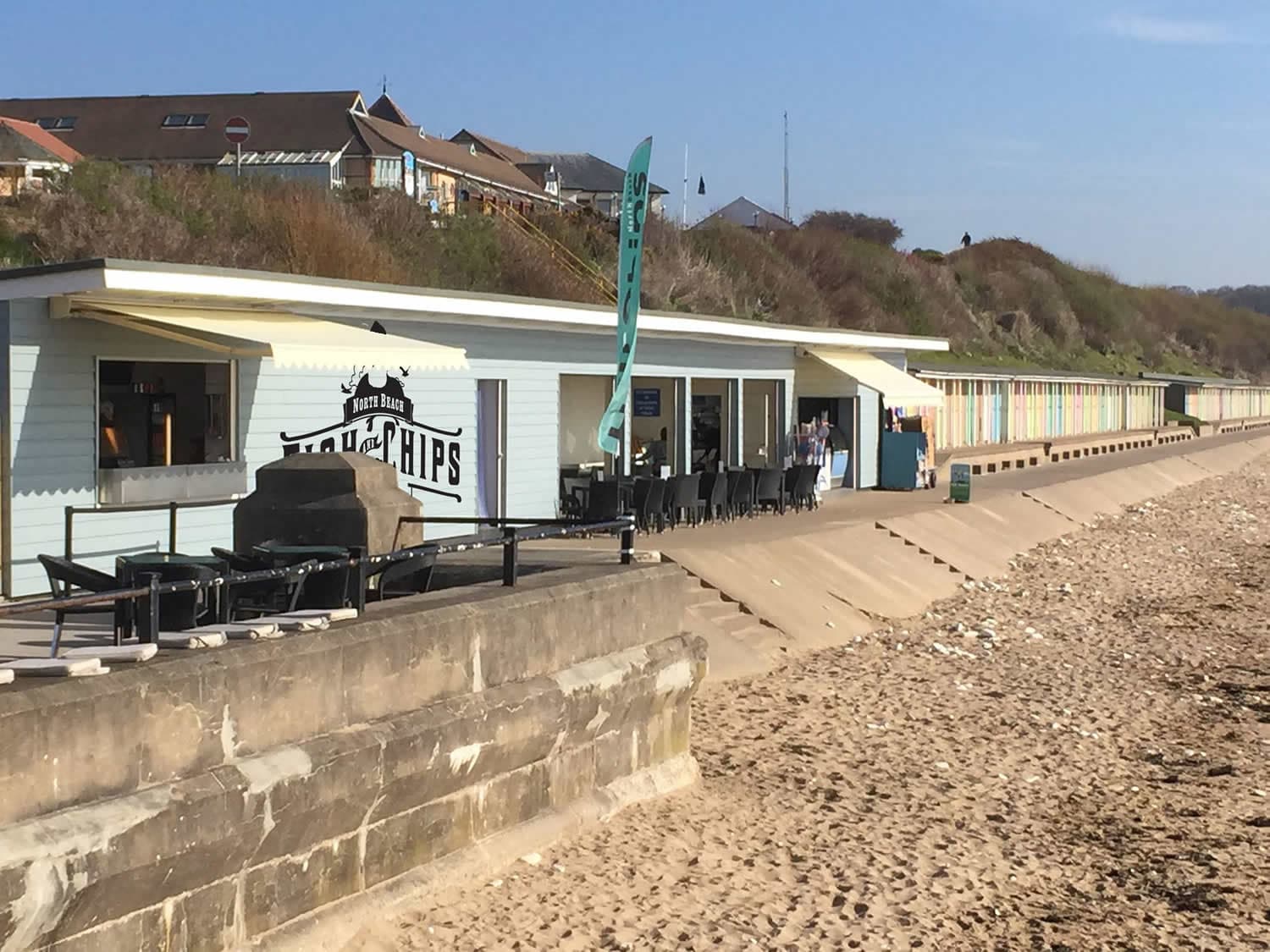 Dining at North Beach Fish & Chips in sewerby