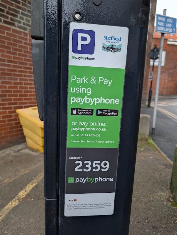 Sign for Silver Street Car Park with payment instructions and location number 2359, featuring a pay by phone option.