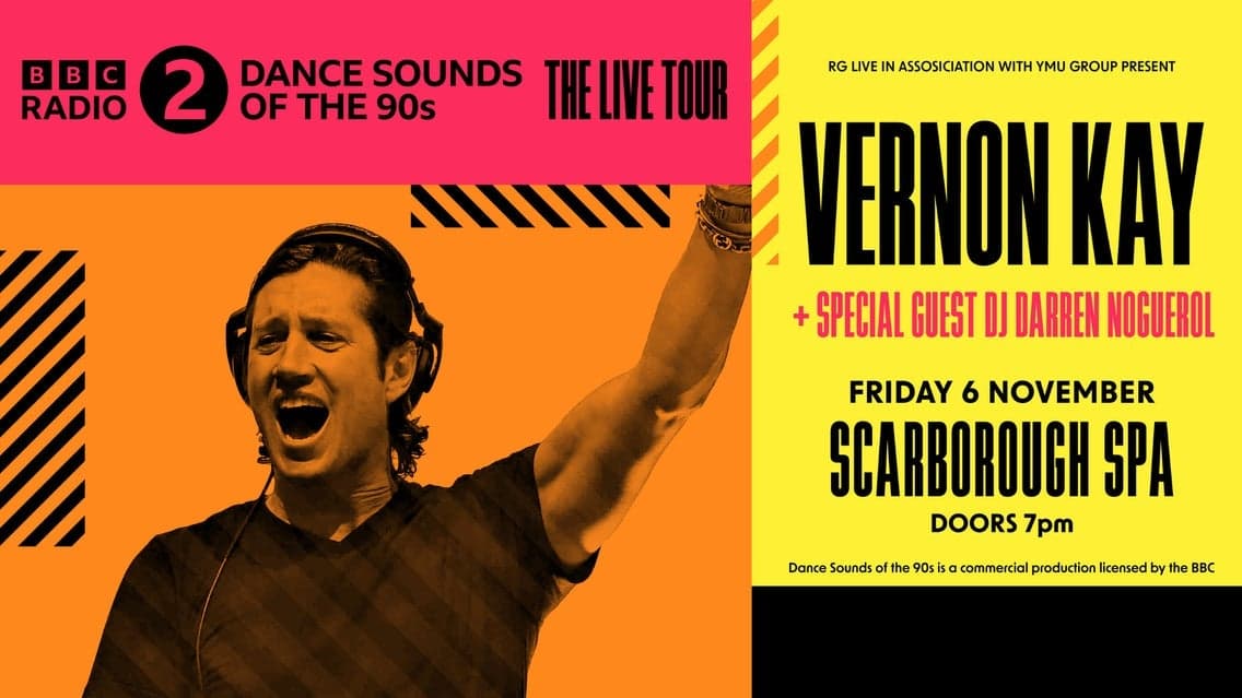 Event image for BBC Radio 2 DANCE Sounds of the 90s with Vernon Kay