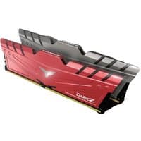 Red and black Team Group DELTA RGB memory module with angular design and illuminated logo, 64 GB DDR5, 2 x 32 GB.
