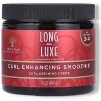 As I Am Long & Luxe Curl Enhancing Smoothie, 454g jar, red label with gold text, black screw-on lid.
