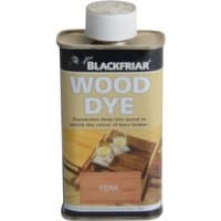 Blackfriar teak wood dye 250ml in a rectangular metal can with a white cap and beige label.