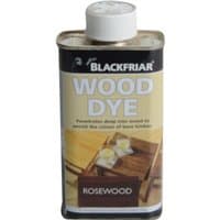 Blackfriar rosewood wood dye 250ml tin with white cap and label showing wooden furniture image.