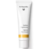 White tube of Dr Hauschka Quince Day Cream, 30ml, with black text and a yellow accent near the bottom.