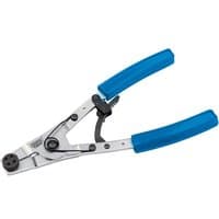 Draper Expert 240MM brake piston pliers with silver metal body and blue rubber grips.