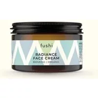 Fushi Biovedic Radiance Face Cream 50ml in amber jar with black lid and light blue label featuring white zigzag design.