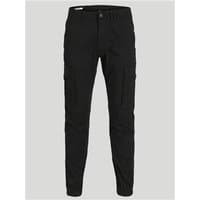 Black Jack & Jones Paul Flake cargo pants with side pockets, button closure, and tapered fit, size 30R.