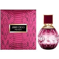 Jimmy Choo Fever Eau de Parfum 40ml with textured pink box and round, faceted purple bottle with gold cap.
