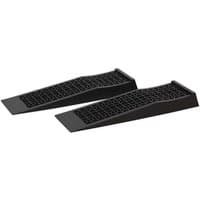 Black Sealey low entry car ramps with grid pattern, 3-tonne capacity, sloped design for easy vehicle access.