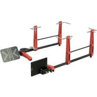 Sealey Laser Wheel Alignment Gauge GA50 with red and black frame, adjustable arms, and laser guide plate.