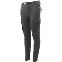 Grey Jack & Jones Junior cargo trousers with side pockets, belt loops, and button closure for 12-year-olds.