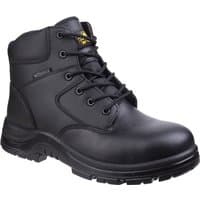 Black Amblers Safety boot, size 13, with padded ankle support, lace-up front, and slip-resistant sole.