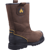 Brown Amblers Safety pull-on boot, Goodyear welted, waterproof, with reinforced toe and heel, size 9.