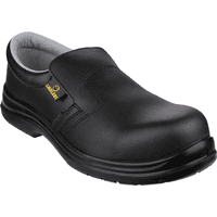 Black Amblers Safety Fs661 metal-free lightweight safety shoe, slip-on design, padded collar, size 5.