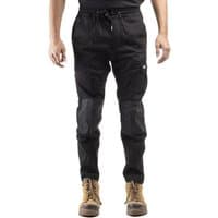 Black Caterpillar Dynamic Trouser, size 32, with drawstring waist, reinforced knees, and side pockets.