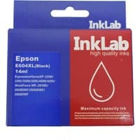 Blue InkLab 604 Epson compatible black ink box with white text and droplet icon.
