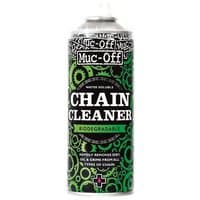 Muc-Off Bio Chain Cleaner 400ml spray can with green gear design and bold black and white text.