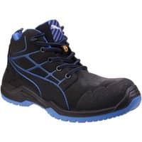 Black and blue Puma Safety Krypton lace-up boot, size 13, with reinforced toe and padded collar.