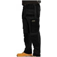 Black Stanley® slim fit holster trousers with multiple pockets, waist 40in, leg 31in, paired with tan work boots.