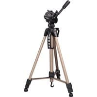 Silver Hama Star 61 tripod with three adjustable legs, black head, and quick-release plate.