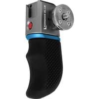 Black Kondor Blue KB-WSH camera handle with ergonomic grip, blue accent, and metal gear wheel attachment.