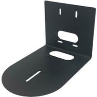 Black PTZOptics PT-WM-3-BK camera mounting arm with flat base and vertical backplate with cutouts.