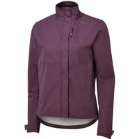 Purple Altura Nevis Nightvision women's jacket with high collar, front zipper, and reflective details.