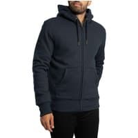 Navy blue Superdry Borg Lined Zip Hoodie with drawstring hood and front pockets.
