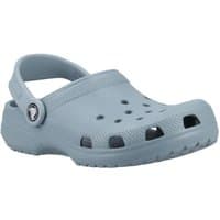 Light blue Crocs Kids' Classic Clog, size 2, with adjustable heel strap and ventilation holes.