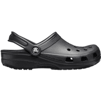 Black Crocs Classic Clog with perforated upper, adjustable heel strap, and textured sole.