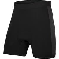 Black Endura padded cycling boxer shorts with seamless design and elastic waistband.