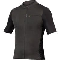 Black Endura GV500 Reiver short sleeve cycling jersey with front zipper and chest pocket.
