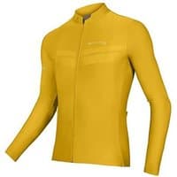 Yellow Endura Pro SL long sleeve cycling jersey with full front zipper and sleek aerodynamic design.