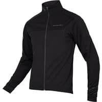 Black Endura Windchill Cycling Jacket II with high collar, full zip front, and sleek, fitted design.