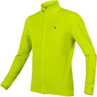 Neon yellow Endura Xtract Roubaix long sleeve cycling jersey with full zip and high collar.
