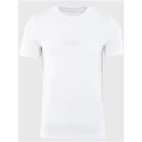 White Guess T-shirt, medium size, with subtle front logo, short sleeves, and crew neckline.
