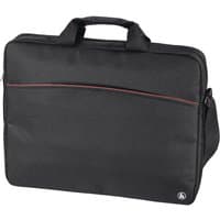 Black Hama Tortuga 15.6" briefcase with red accent line, padded handle, and front zipper pocket.
